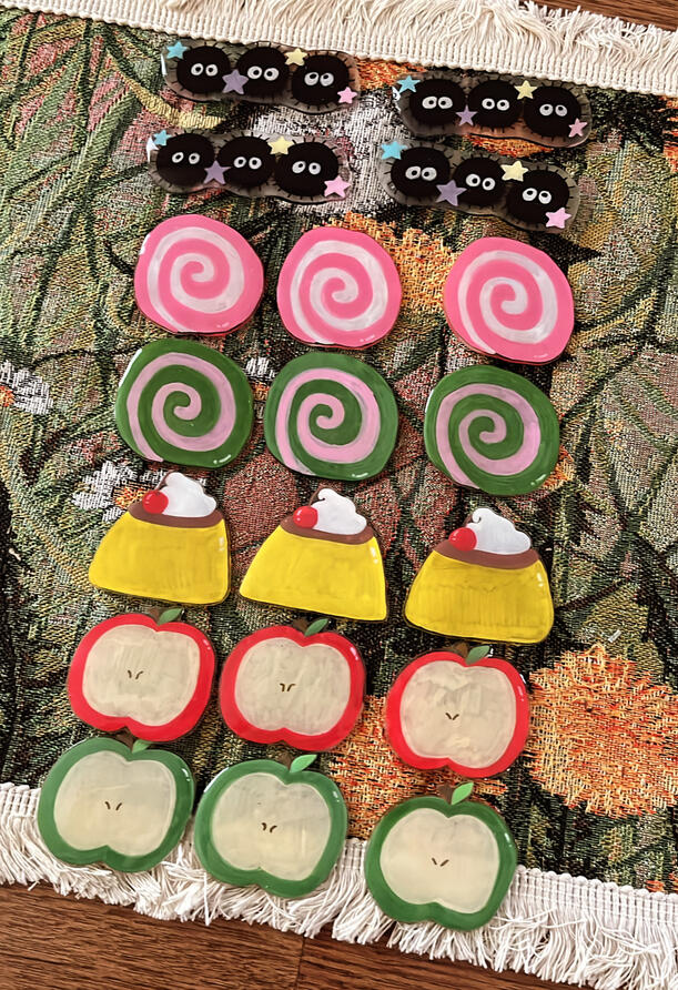 Variety of Hand-painted Hairclips